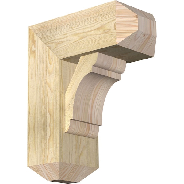 Ekena Millwork Olympic Craftsman Rough Sawn Bracket w/ Offset Brace, Douglas Fir, 8"W x 18"D x 22"H BKT0806X18X22OLY04RDF - main